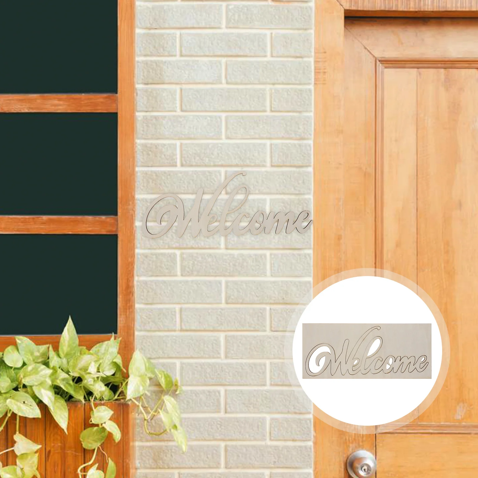 

20Pcs Hollow Welcome Sign Wooden Pendant Decorative Door Ornament Porch Hanging Sign for Home Garden Restaurant Wedding Shop