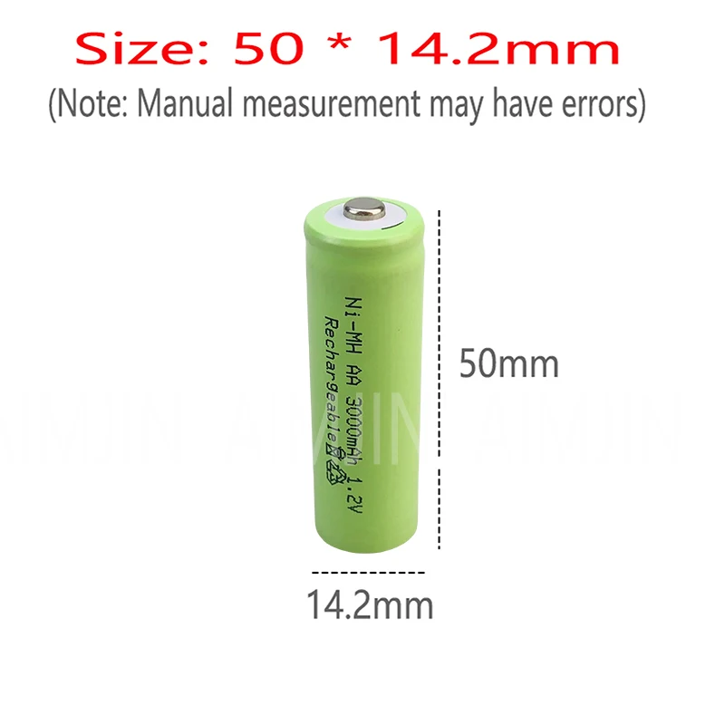 AA 1.2V 3000mAh NiMH 1.2V Rechargeable Batteries Green Battery Garden Solar Lamp LED Flashlight Lantern Lamp Torch