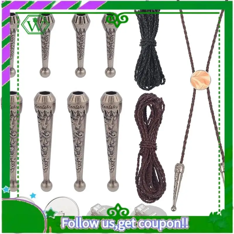 

A18P-Bolo Tie 5 Yards Bolo Tie Cords Bolo Tips Replacement End Caps Buckle Fashion Finding For Making Inner