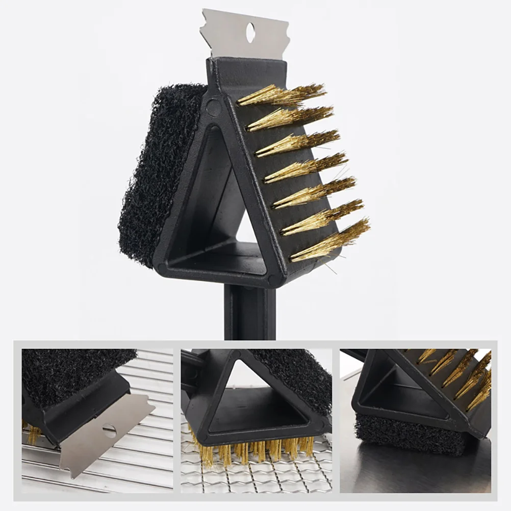 

2Pcs Bbq Grill Brush 3 in 1 Heavy Duty Cleaner for Outdoor Barbecue Scrubber Stubborn Grease Removal Tool Bbq Brush