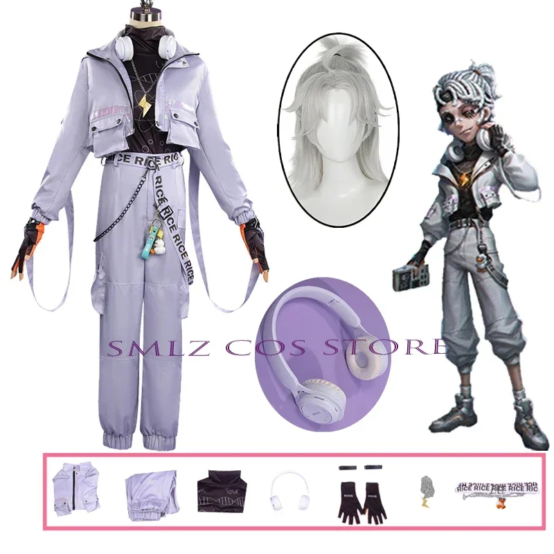 Luca Balsa Cosplay Game Identity Ⅴ Costume Yellow duck Uniform Coat Headset Wig Set Halloween Party Role Play Outfit for Men