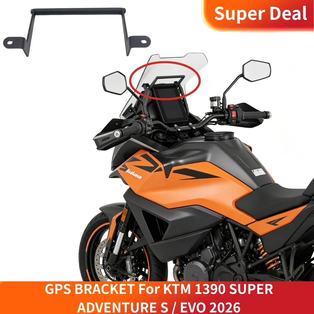 

Crossbar for KTM 1390 Super Adventure S/EVO 2026, 12mm GPS Smartphone Mount Bracket, Black Motorcycle Navigator Handlebar