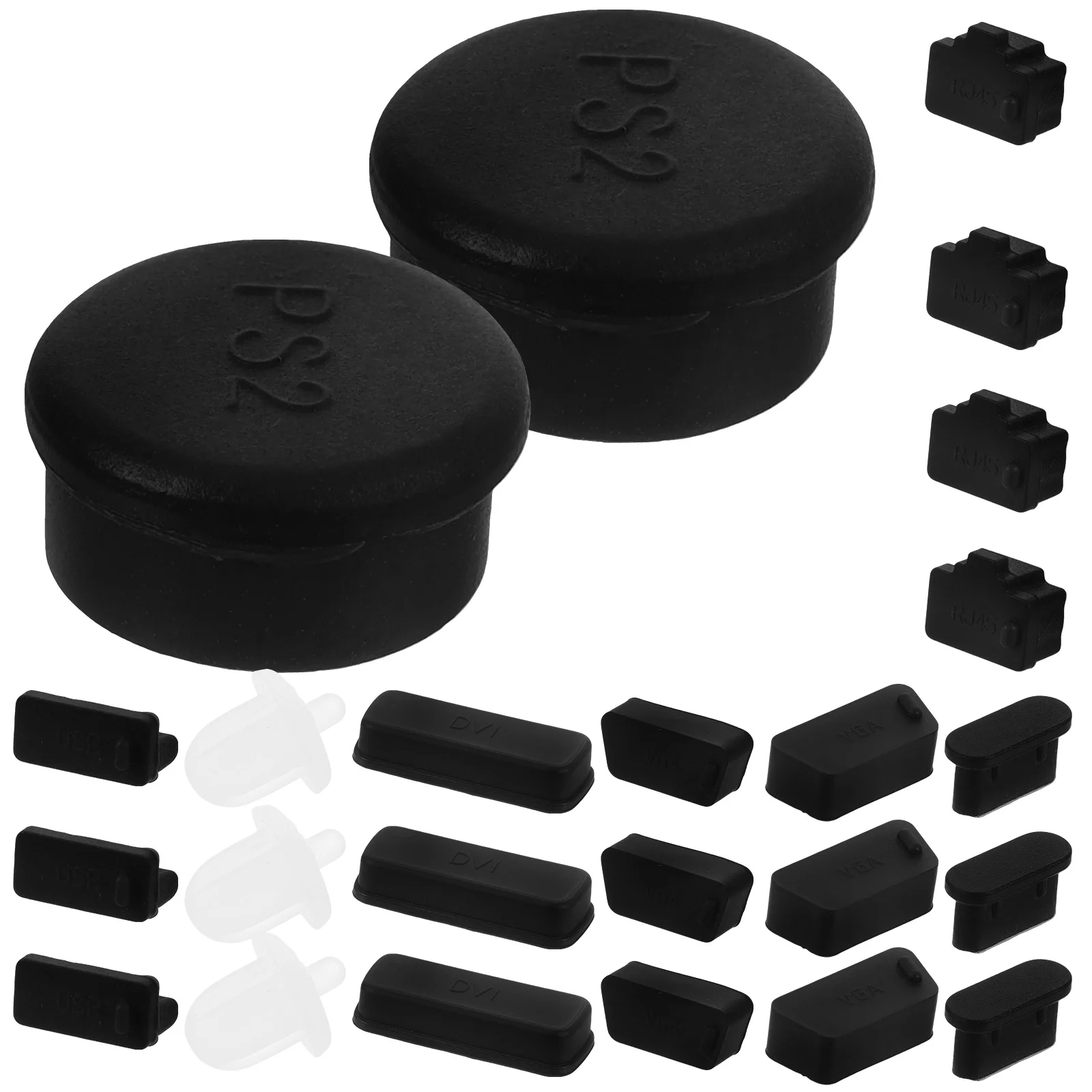 Cap Soft Glue Plug Motherboard Dust Computer Anti Protector Plugs with Lobster Clasps Black Motherboards