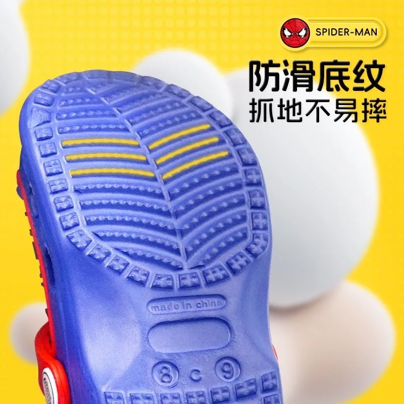 스파이더맨 슬리퍼 야외 해변 만화 스파이더맨 방수 샌들 캐주얼 통기성 발목 스트랩 에바 신발 선물