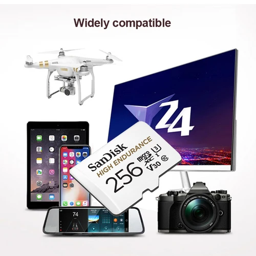 Imagen 2 del producto Tarjeta de memoria SanDisk de alta resistencia Micro SD 32GB 64GB 128GB 256GB Clase 10 UHS-1 V30 U3 4K MicroSD TF Trans Flash Mikro Card