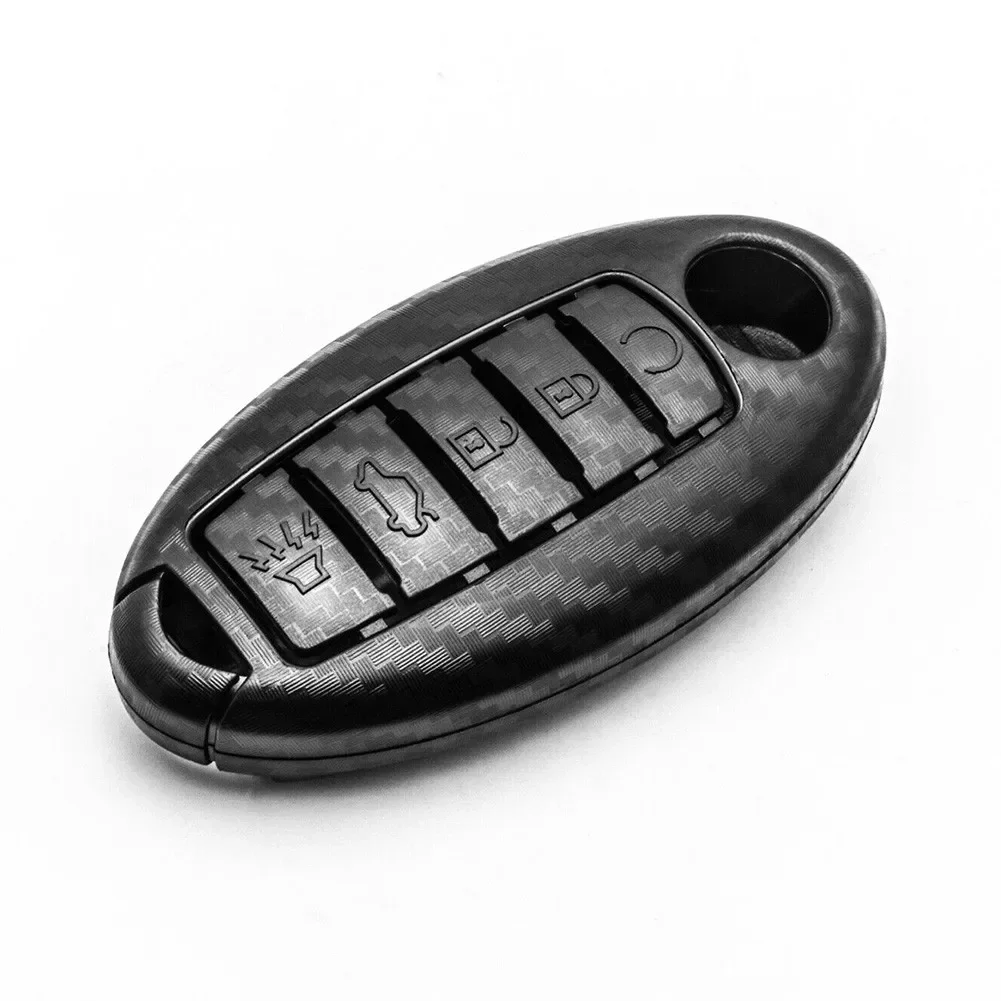 ABS Car Key Case For Nissan Infiniti Matte Black Remote Cover Keys Bag Carbon Fiber Style Key Fob Cover Case Holder