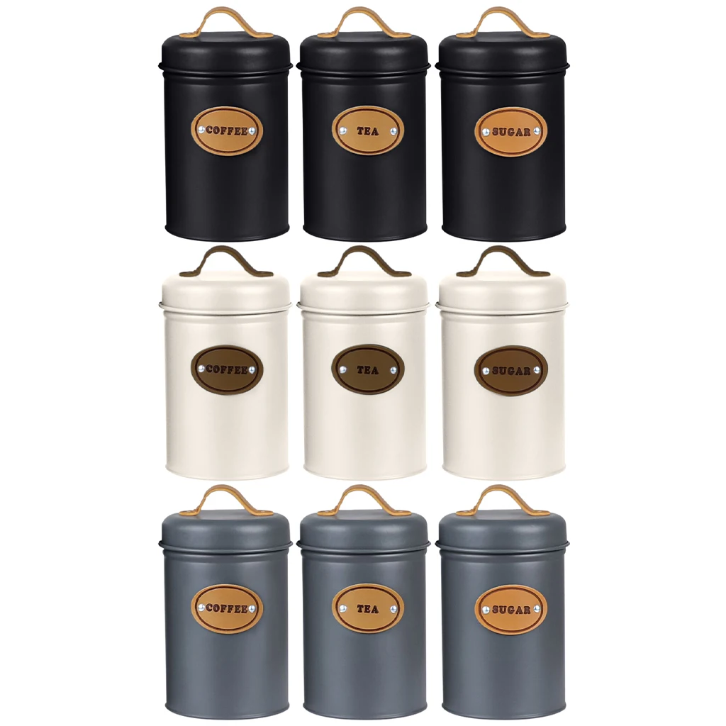 3-Piece Set Storage Canisters Nordic for Kitchen Countertop Spice Jars