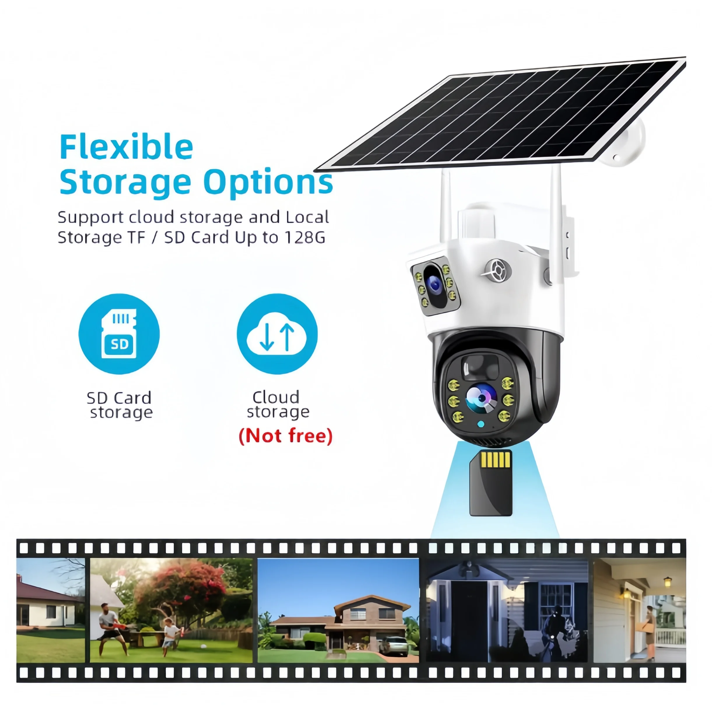8MP Dual Screen 4G Solar IP Camera 10X Zoom Outdoor 4K WiFi PTZ Red  Light Alarm Auto Tracking CCTV Cameras  V380 Pro