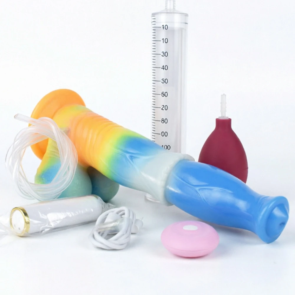 YOCY Fantasy Horse Dildo Squiritng Glowing Anal Butt Plug Silicone Suction Cup Sex Toy For Women Men Vibrator Dildo Anal Plug