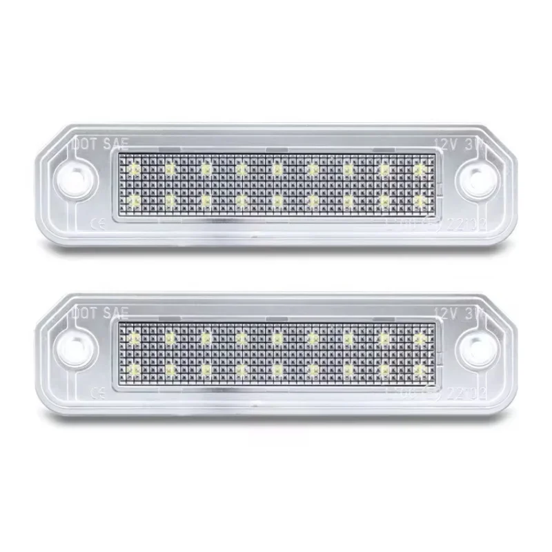 2pcs Error Free 3W 12V White SMD 18 LED Number License Plate Lights Lamps For Honda Civic EJ EG EK CR-X Del Sol Integra SJ EK3 view 2