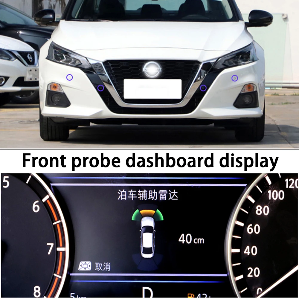 ZJCGO Parking Sensor Kit Car Parktronic Backlight Reverse Radar Monitor System for Nissan Altima L34 2018 2019 2020 2021 2022