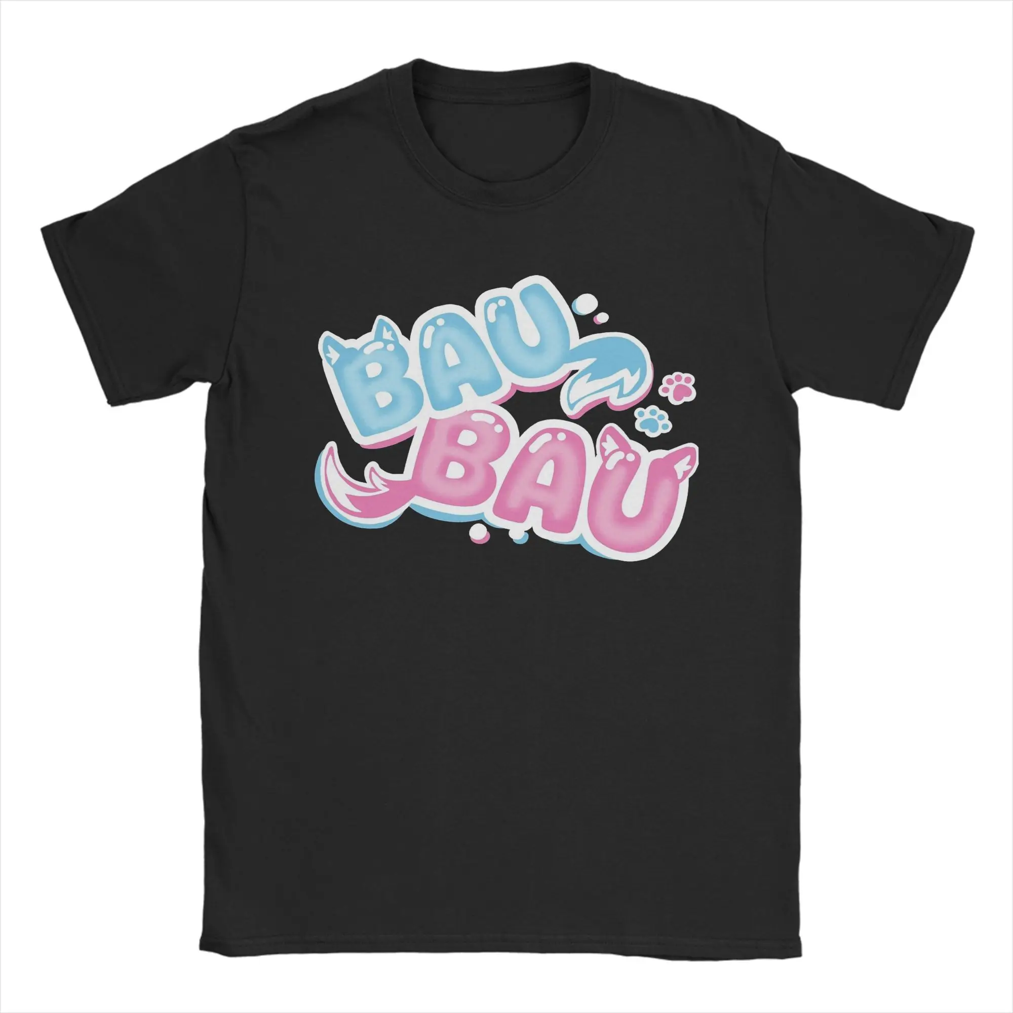 Fuwamoco BAU BAU T-Shirts Men  Funny 100% Cotton Tees Crewneck Short Sleeve T Shirt Gift Idea Clothes