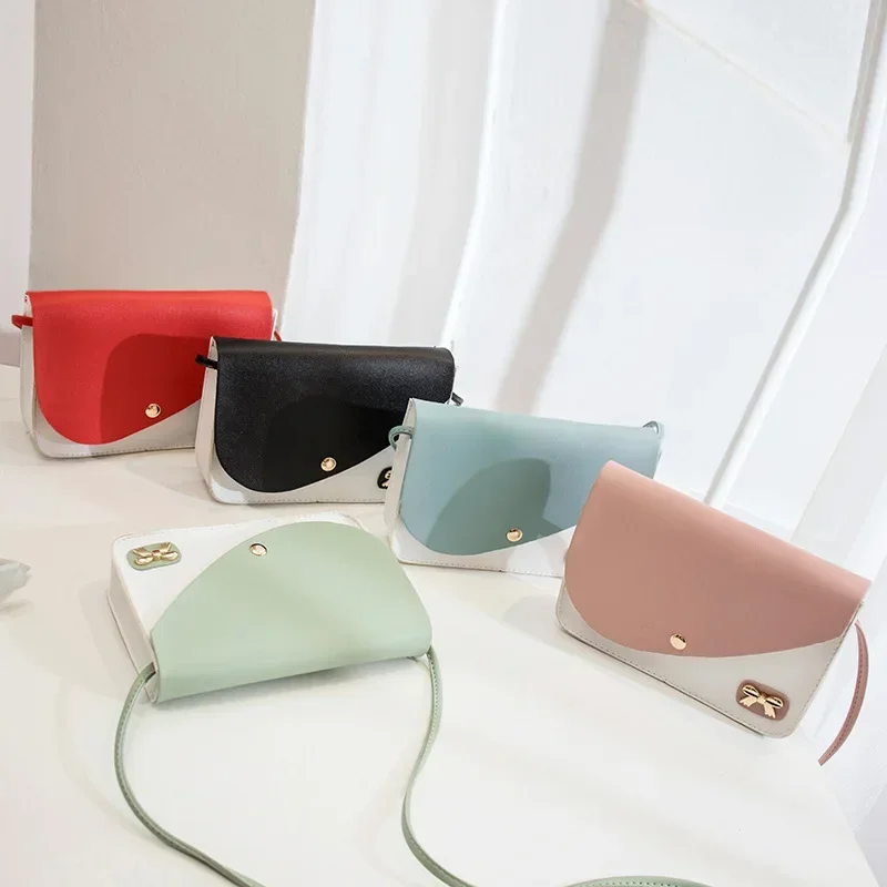 Mini Women's Crossbody Bag Retro Solid Color Shoulder Bag PU Leather High Quality Button Mobile Bag Fashion Casual Lady Handbag