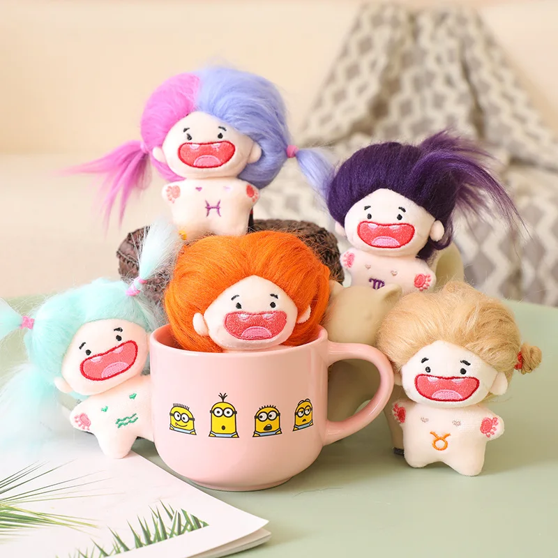 15cm Mini Kawaii Zodiac Girls Doll Cute Naked Fat Body Baby No Attributes Plush Cotton Doll Cute Soft Kids Toys for Girls Gifts