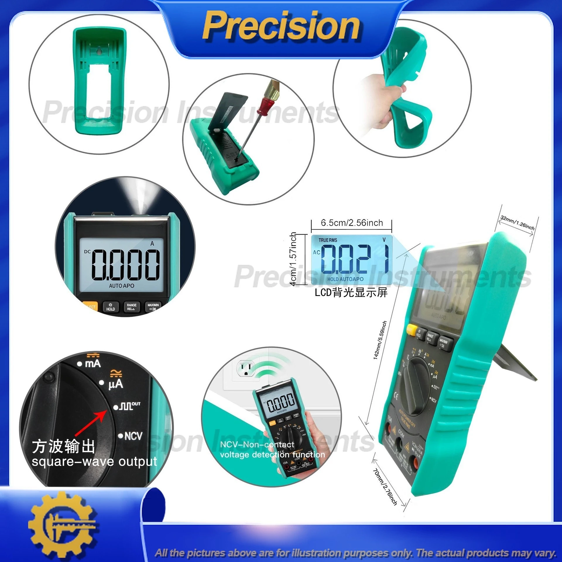 2026 Mini Smart 108B True RMS Average NCV Square Wave Output 6000 Count Auto Range Digital Multimeter