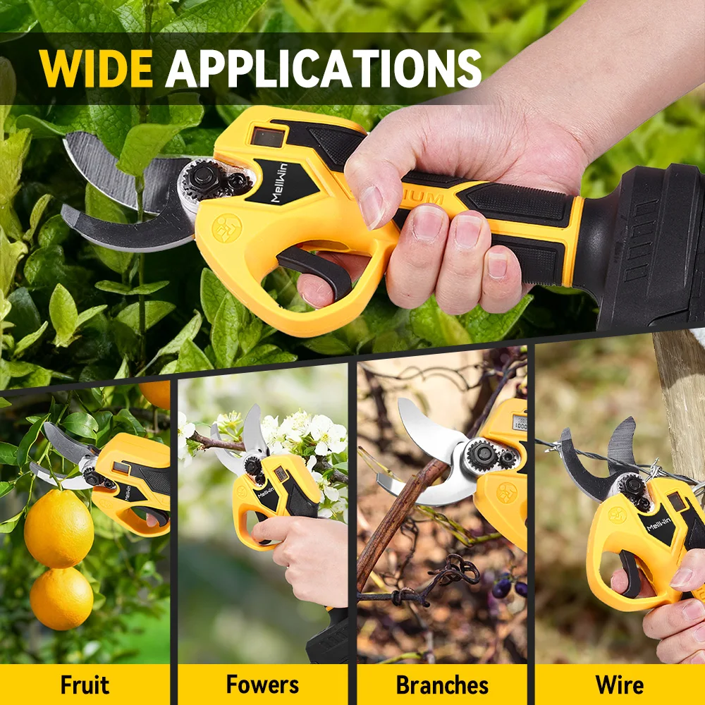 MELLWIN Electric Pruning Shears 32mm Brushless Fruit Bonsai Cordless Pruning Scissors Garden Tool for Makita 18V Battery Pin - Image 6