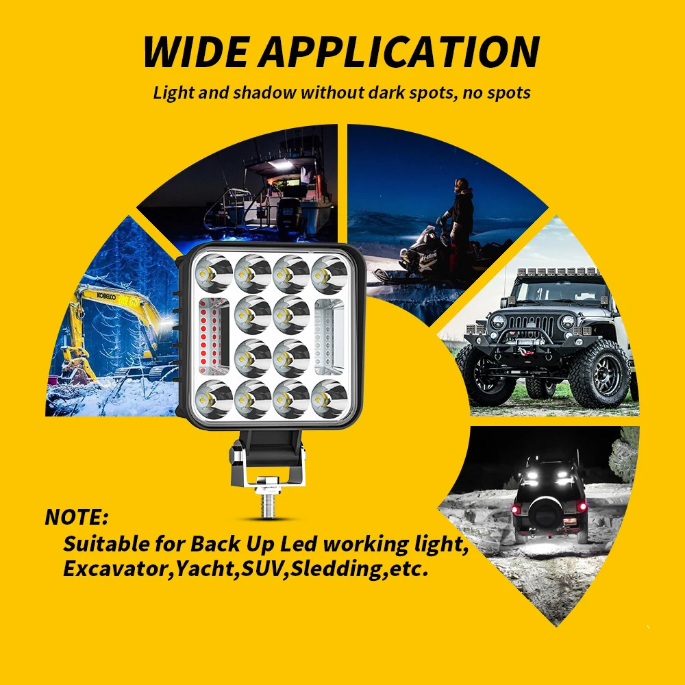 

For automotive LED spotlights 4 inches 78W red and blue warning flashing lights off-road vehicle retrofitted headlights