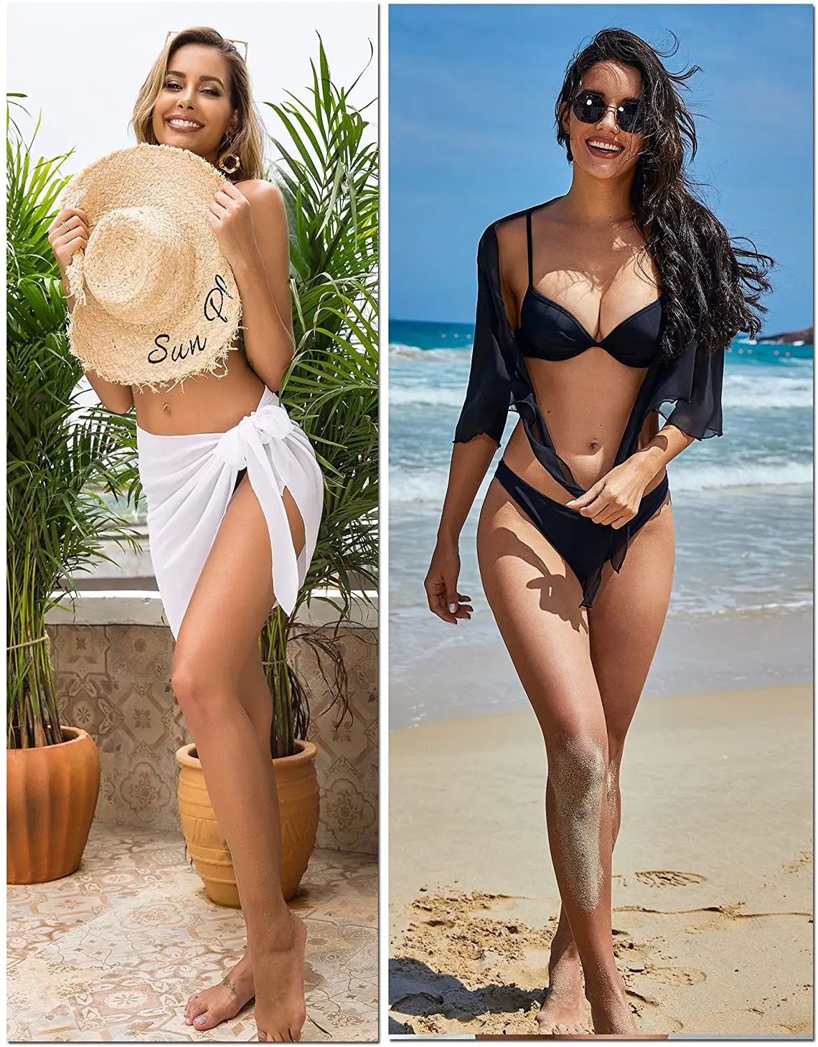 Traje de baño corto para mujer, traje de baño envolvente, Bikini de playa, Falda corta transparente, bufanda de gasa, ropa de baño