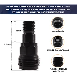 BRSCHNITT Diamant Bits BL à BS Adaptateur Hilti Mandrin DD-BL à 1-1/4 