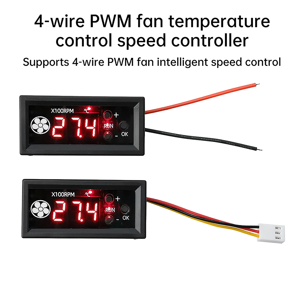 

DC12A 4-wire PWM Fan Temperature Control Speed Controller Digital Display Temperature Speed Chassis Noise Reduction