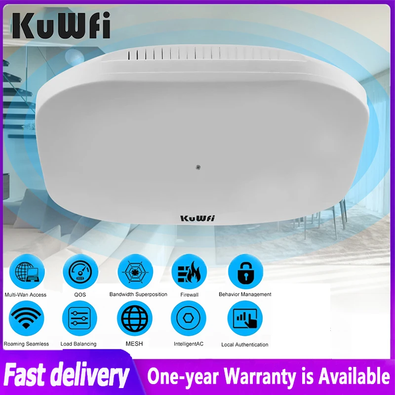 KuWFi 1800Mbps WiFi 6 Router Wifi POE Access Point Wifi Mesh Wireless Ceiling AP 2.4G&5.8G Gigabit Access Point Signal Amplifier