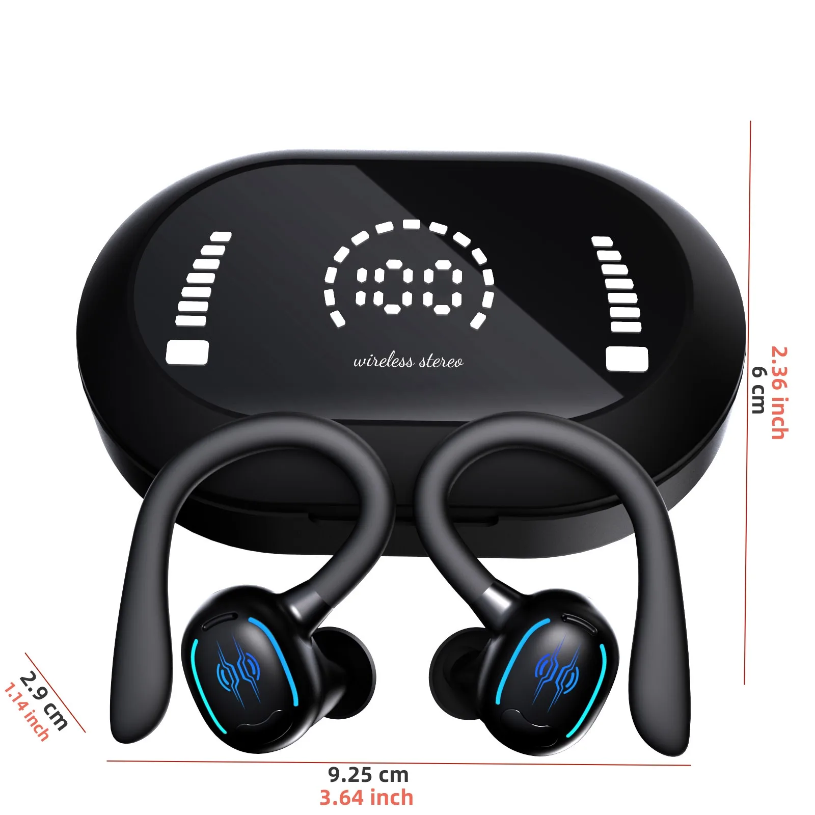 Neue kabellose Bluetooth-Kopfhörer mit ultraklarer Klangqualität, die schmerzen nicht verursacht, wenn lange Zeit getragen wird, hängende Ohrstil