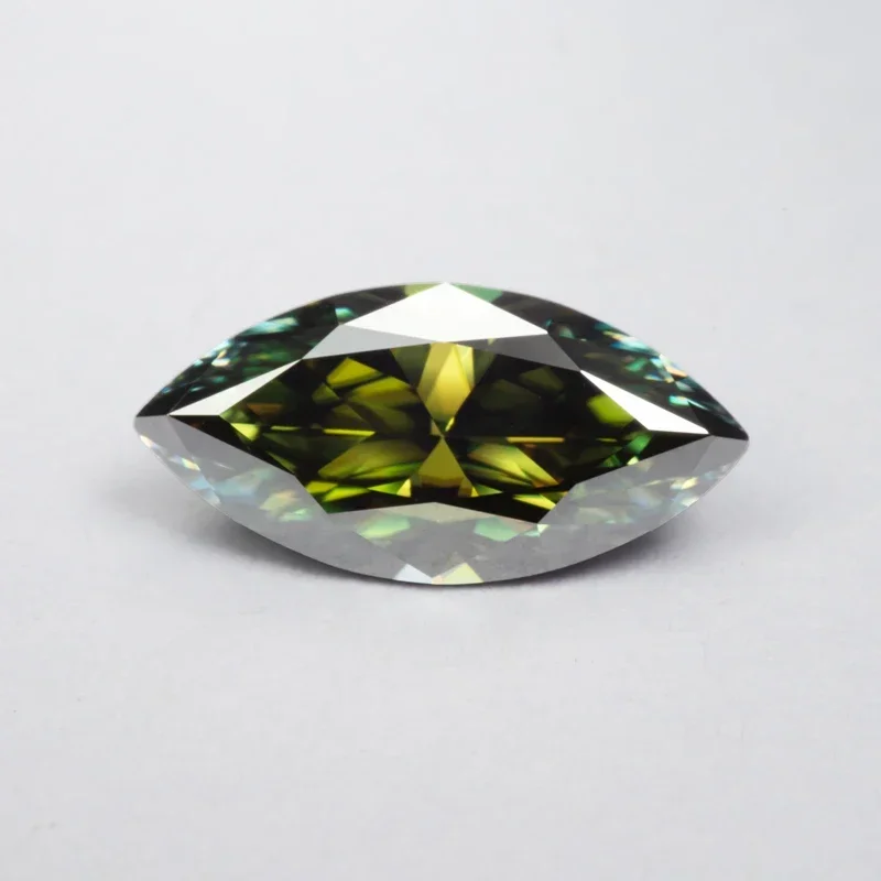 

Moissanite Stone Marquise Cut Natural Yellow Green Color Advanced Charms Jewelry Rings Earrings Making with GRA Certificate