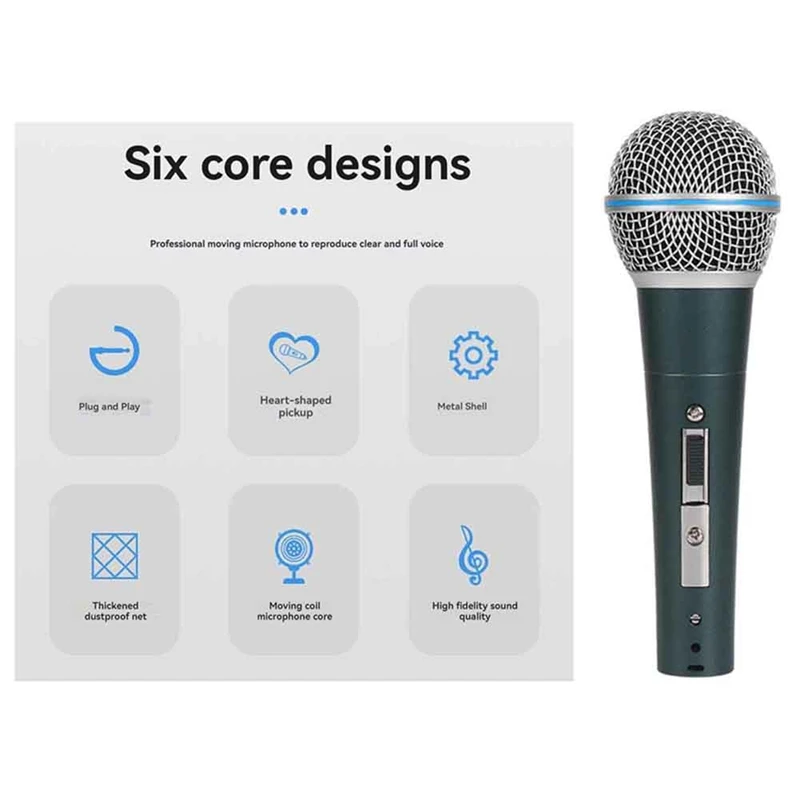 ميكروفون سلكي معدني ديناميكي BNVN لغناء الكاريوكي وحفلات الزفاف وكلام DJ