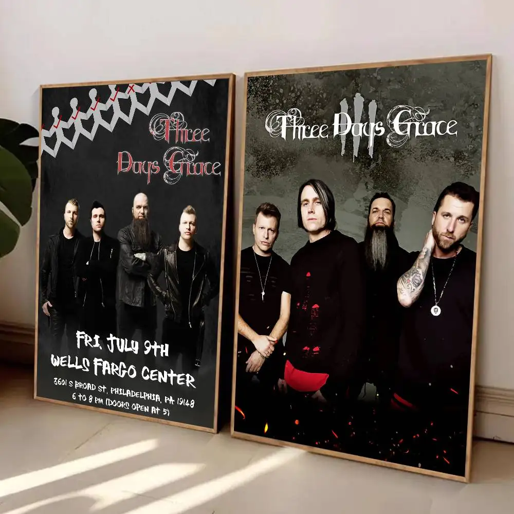 ملصق روك باند T-Three Days Grace عالي الدقة جدار لاصق مقاوم للماء لغرفة المعيشة المنزلية وغرفة النوم والديكور الجمالي