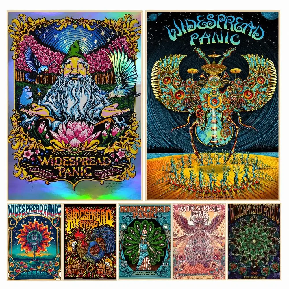 band W-Widespread Panic-C Painting Calligraphy Boho Botanical Decor for Living Room Elegant Home Style