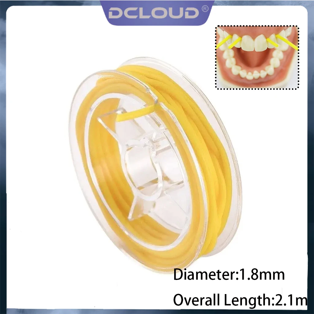 

2.1m/Roll Dental Rubber Dam Stabilizing Cord Medium Elastic Wedges Line Clamps Sheets Autoclavable Dia 1.8mm Dentist Materials