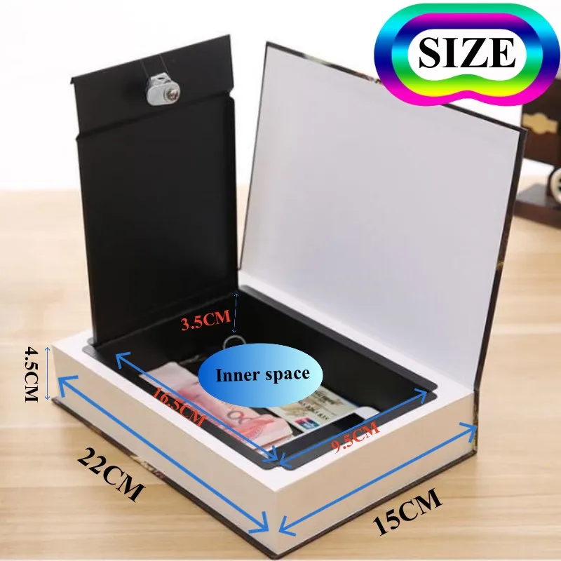 Children Gift High Simulation Classic Book Safe Box Hidden Secret Key Lock Coin Bank Card Private Diary Storage Password Locker