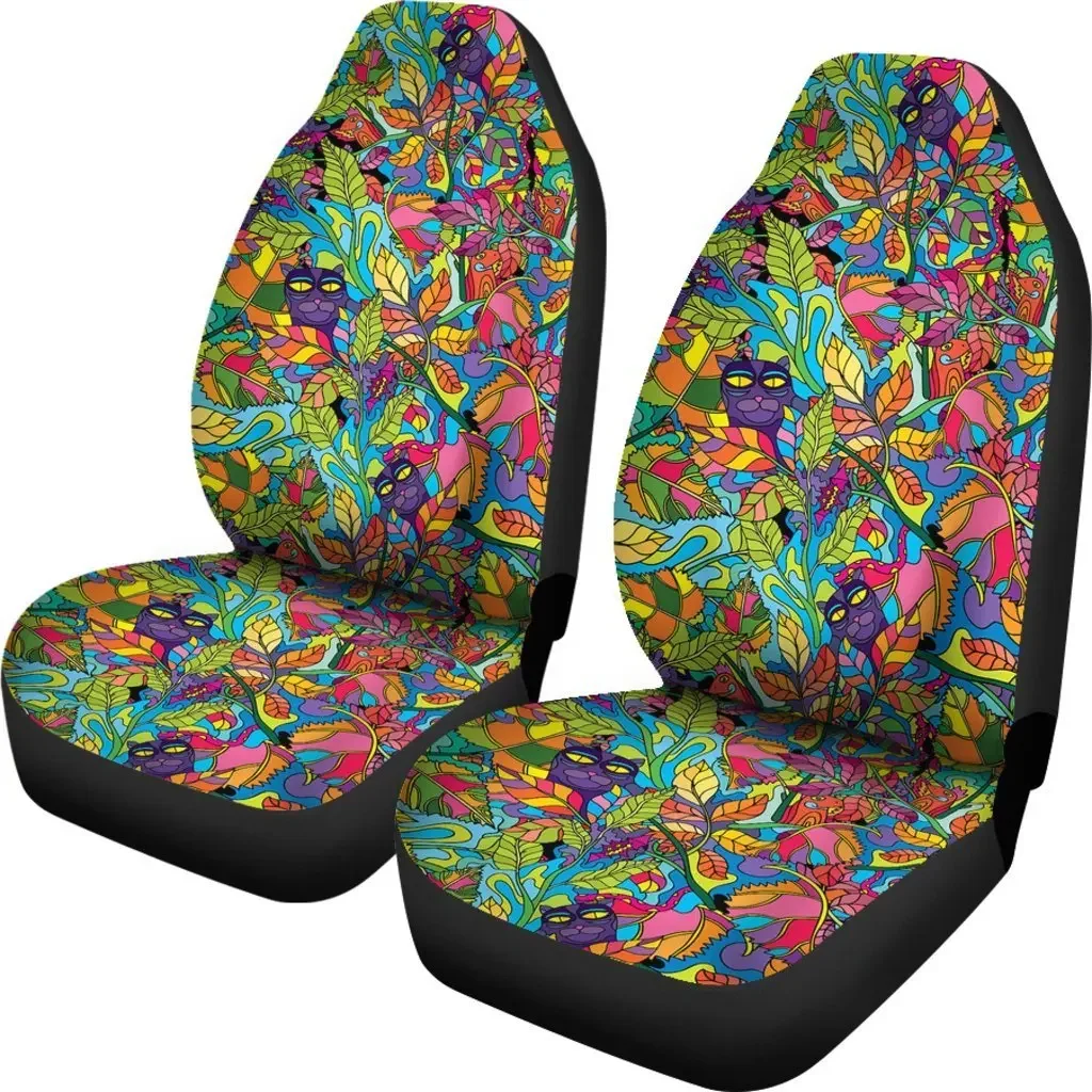 Pattern Print Trippy Seat Cover Car Seat Covers Set 2 Pc, Car Accessories Car Mats