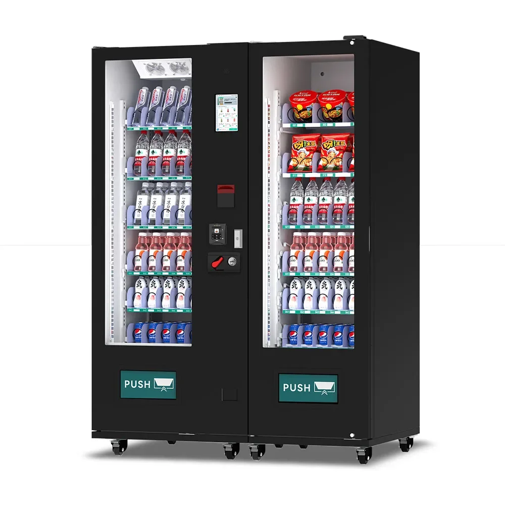 Automatic Unattended Snack Drink Vending Machine Safety Lock 220V for Theme Park Fast Inventory Counting Via Cloud Backend
