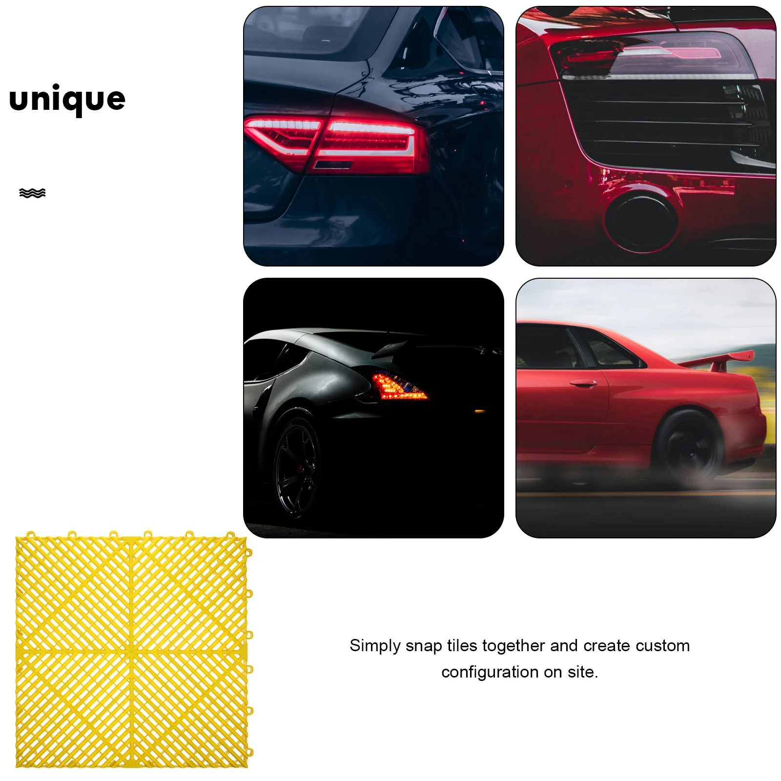 

Car Wash Floor Mat Interlocking Rubber Tiles Brick Drainage Pool Flooring Mats Pp