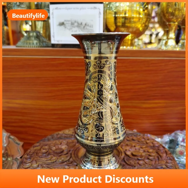 

Handicrafts Copperware Copper Sculpture 8inch Vase Desk Ornament Gift
