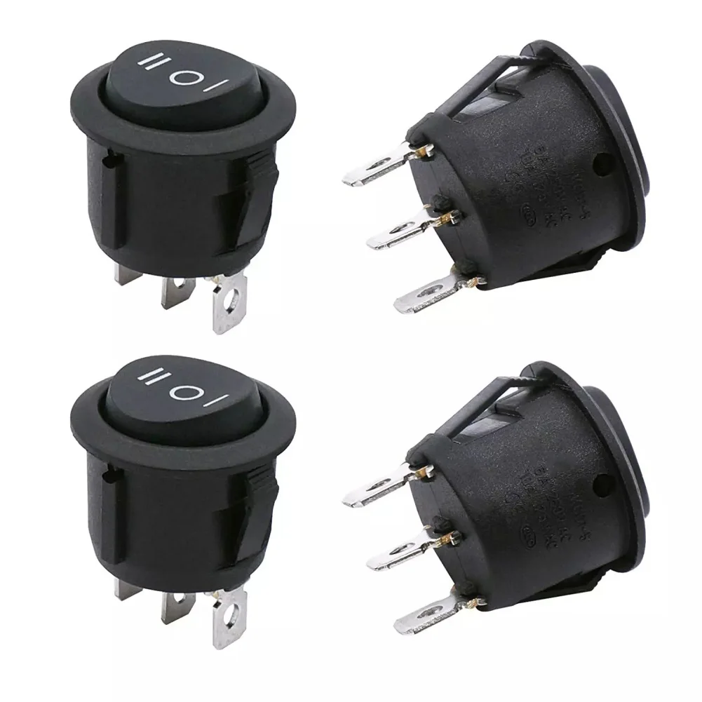 

4pcs Momentary Boat Rocker Switch 3 Pin 3 Position(On)-Off-(On) 6A Round Toggle Switch For Mini Cars Autos And Boats