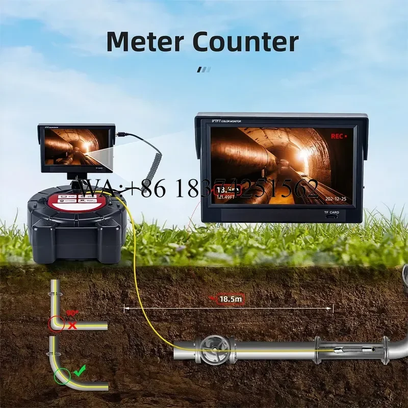 Wmwmnu for Industrial Pipeline Endoscope 512Hz Wireless Transmitter Receiver Probe Sewer Repair Pipe Detector Wide Angle