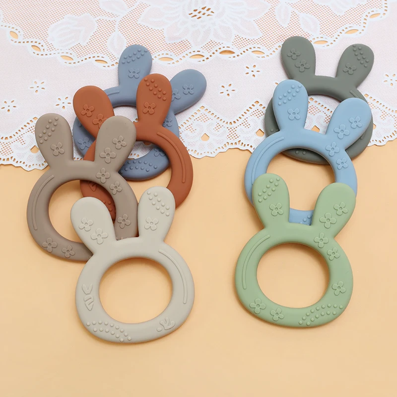 

1PCS BPA Free Baby Silicone Teether Toy Cute Chewing Teething Toys Kids Teething Ring Sensory Toys For Toddlers Teether Toy