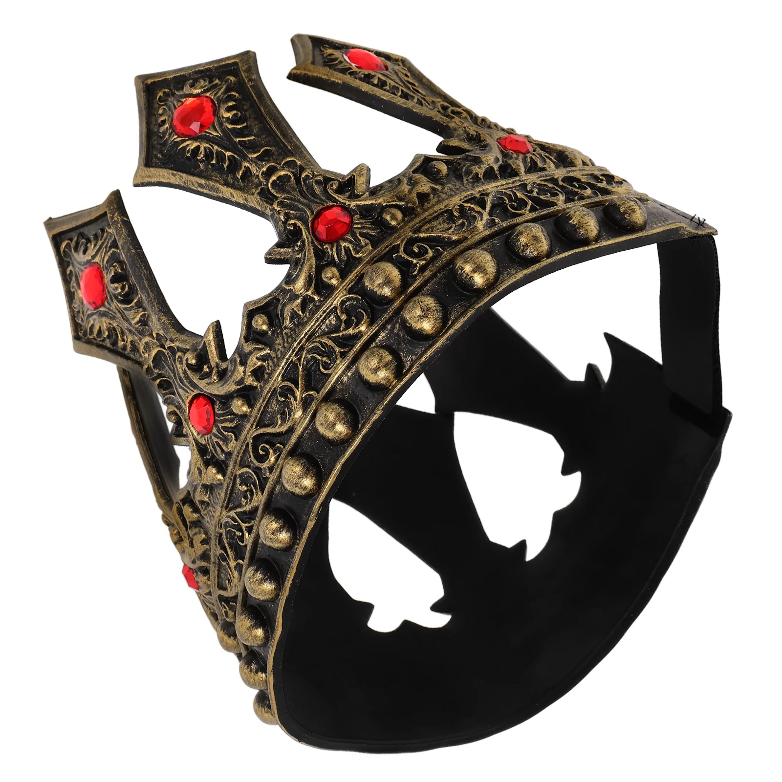 

Adjustable Rhinestone King Crown Lightweight Plastic Medieval Party Decorations For Men Boys Birthday Halloween Cosplay