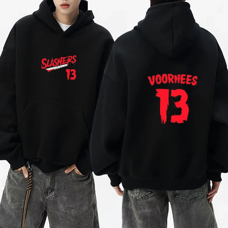 

Friday 13th Double Sided Printed Hoodies Men women Long Sleeve Sweatshirt Fashion Fleece Pullover vintage streetwear tops Unisex