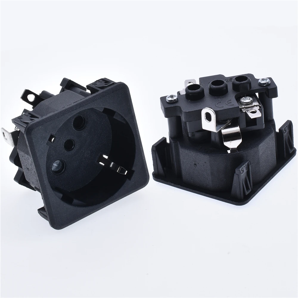 250v 16a germany AC PDU UPS EU power desktop outlet Embedded electrical Panel Receptacle AC socket European style French copper