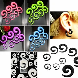 16pc/Set Acrylic Snail Ear Taper Plug Flesh Tunnel 1.6mm - 10mm Gauge Expander Ear Spiral Piercing Stretching Kit