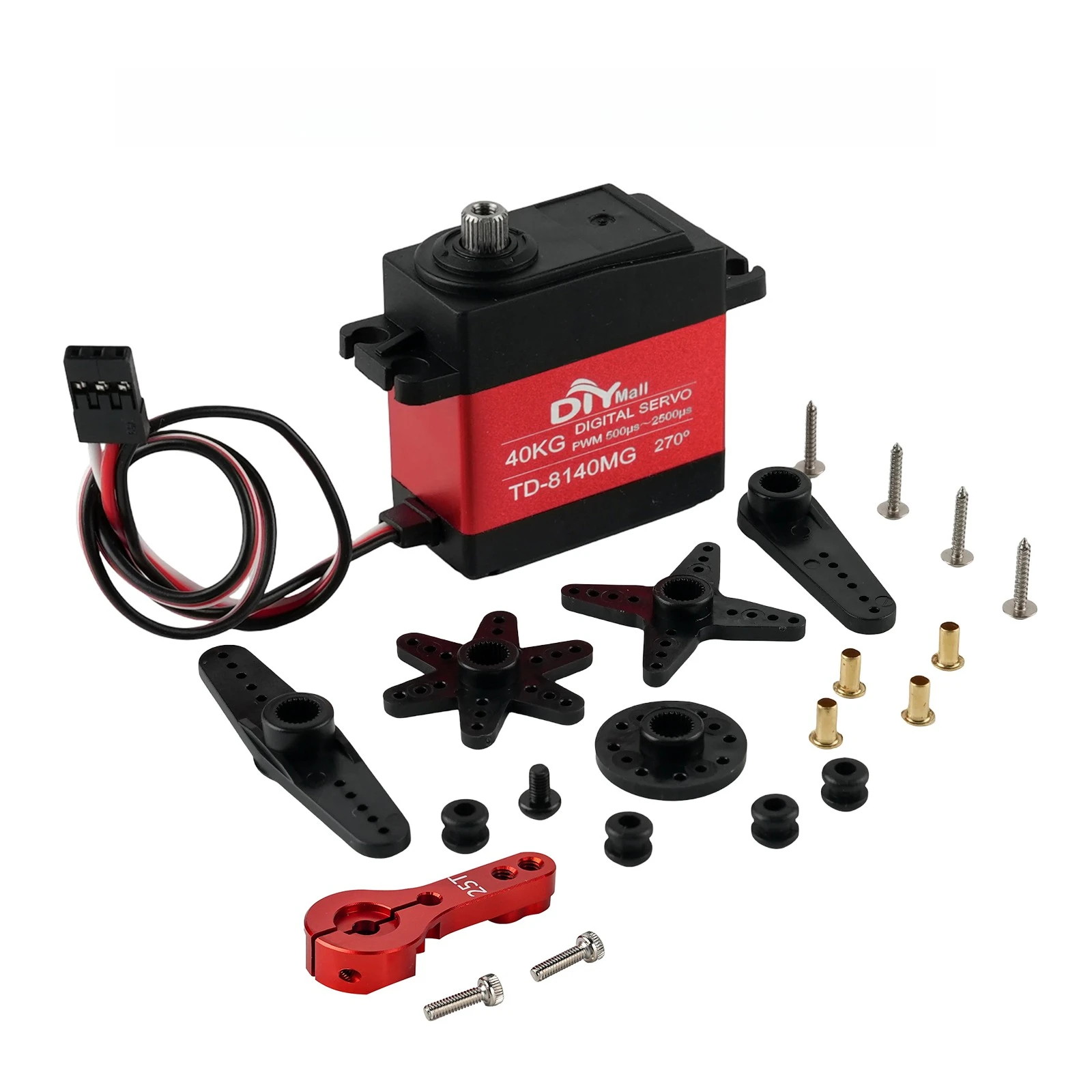 40KG TD-8140MG Digital Servo Metal Gear 180/270° Controllable 360° Continous Rotation for RC Car Remote Control Model Vehicle