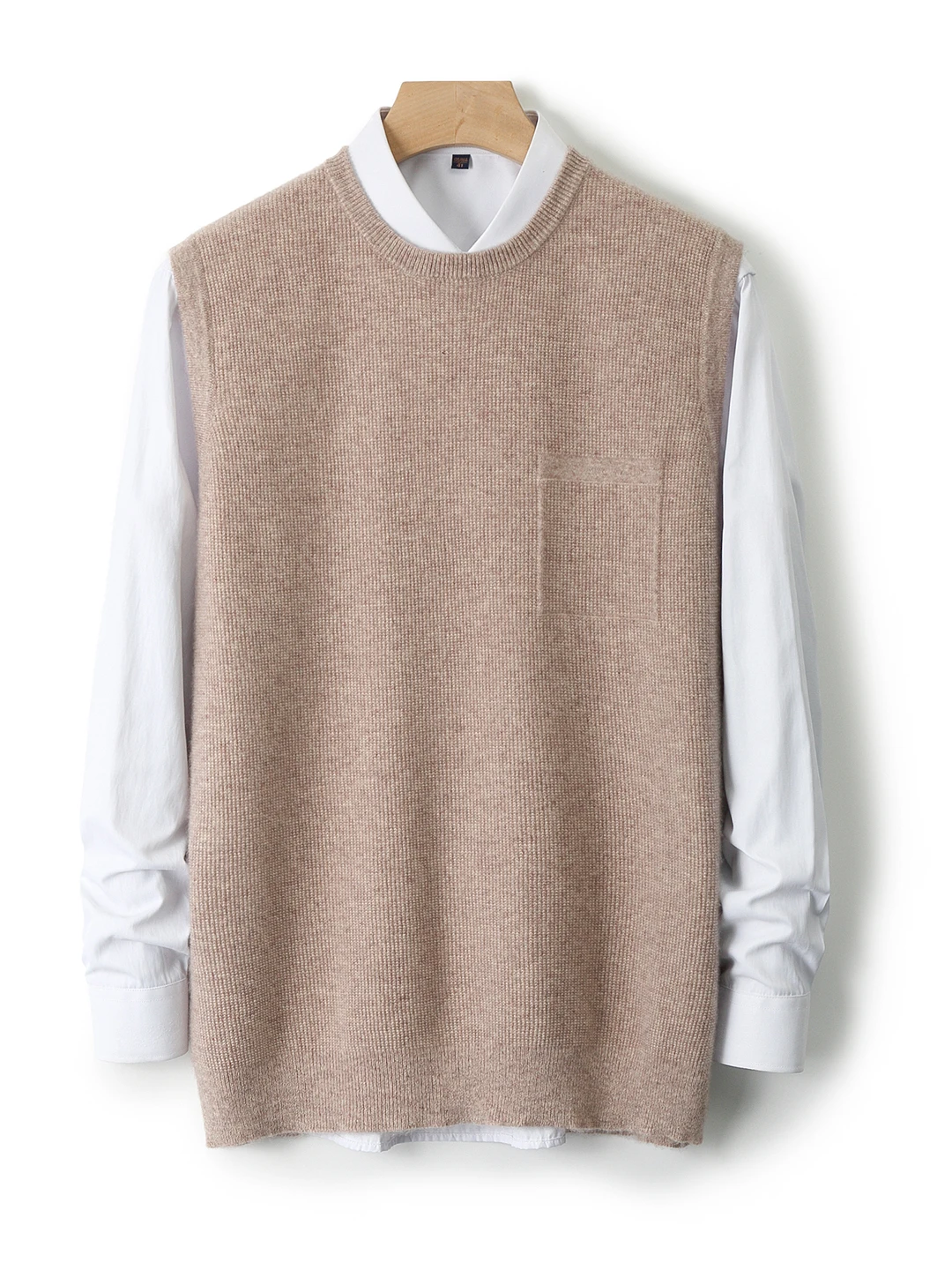 

Осень-зима, новинка Sle 00, вязаный повседневный круглый жилет из чистой шерсти, мужской удобный мягкий теплый базовый слой, топ