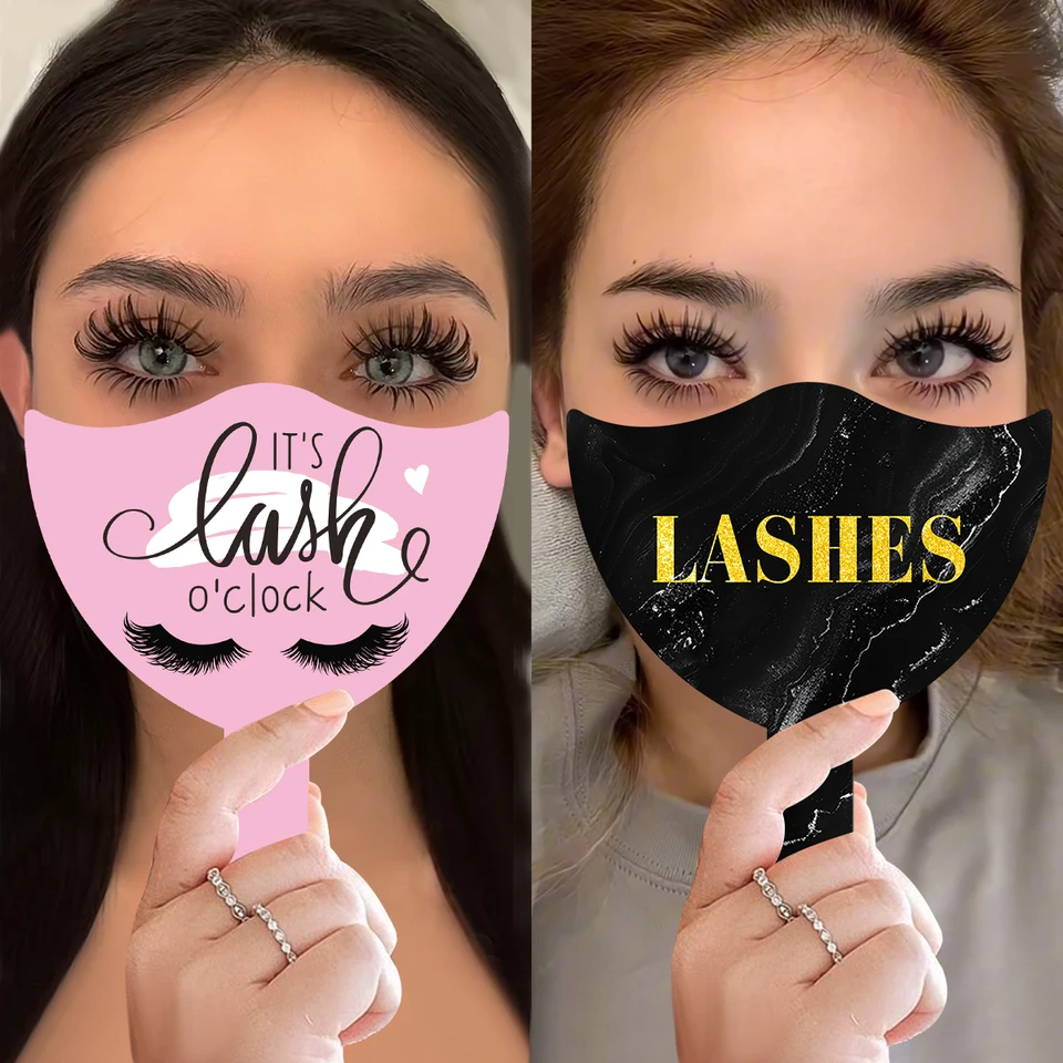 2 Piezas Accesorios de Foto para Técnico de Pestañas PVC Suave de Mano Tarjetas de Belleza para Redes Sociales Salón de Pestañas Herramientas de Exhibición 4