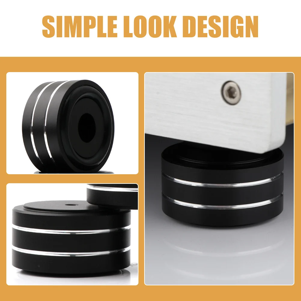 4 pcs Speaker Feet Pads Aluminum Alloy Rubber Isolation Feet For Amplifier Non-Slip Anti-Vibration Sound Quality Furniture Legs