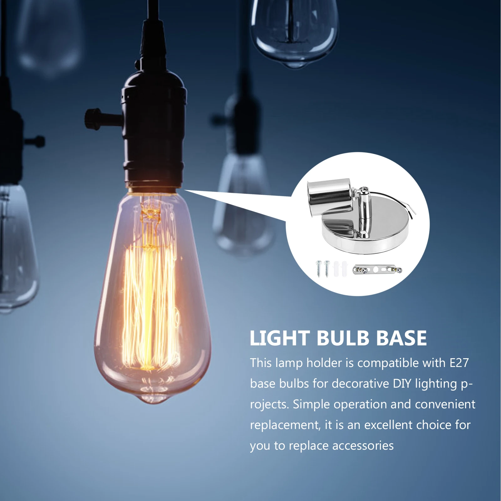

180 Degree Rotatable Lamp Holder E27 Thread Adjustable Screw Socket For Pendant Bulb Base Decorative Lighting