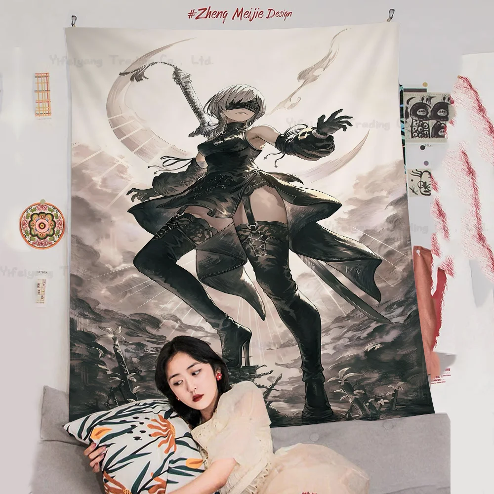 

Nier Japanese Anime Printed Large Wall Tapestry Hanging Tarot Hippie Wall Rugs Dorm Cheap Hippie Wall Hanging