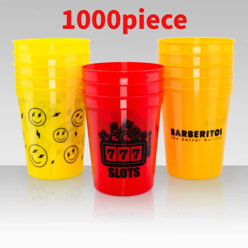 10 00piece.Custom.Customized Logo Printing Durable PP Hard Plastic Cups 12oz 16oz 20oz Stadiumcup Birthday Parties